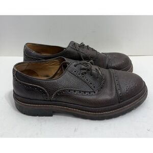 Massimo Dutti Men's Chunky Oxford Shoes Brown Leather Size 43 EU, 10 US.